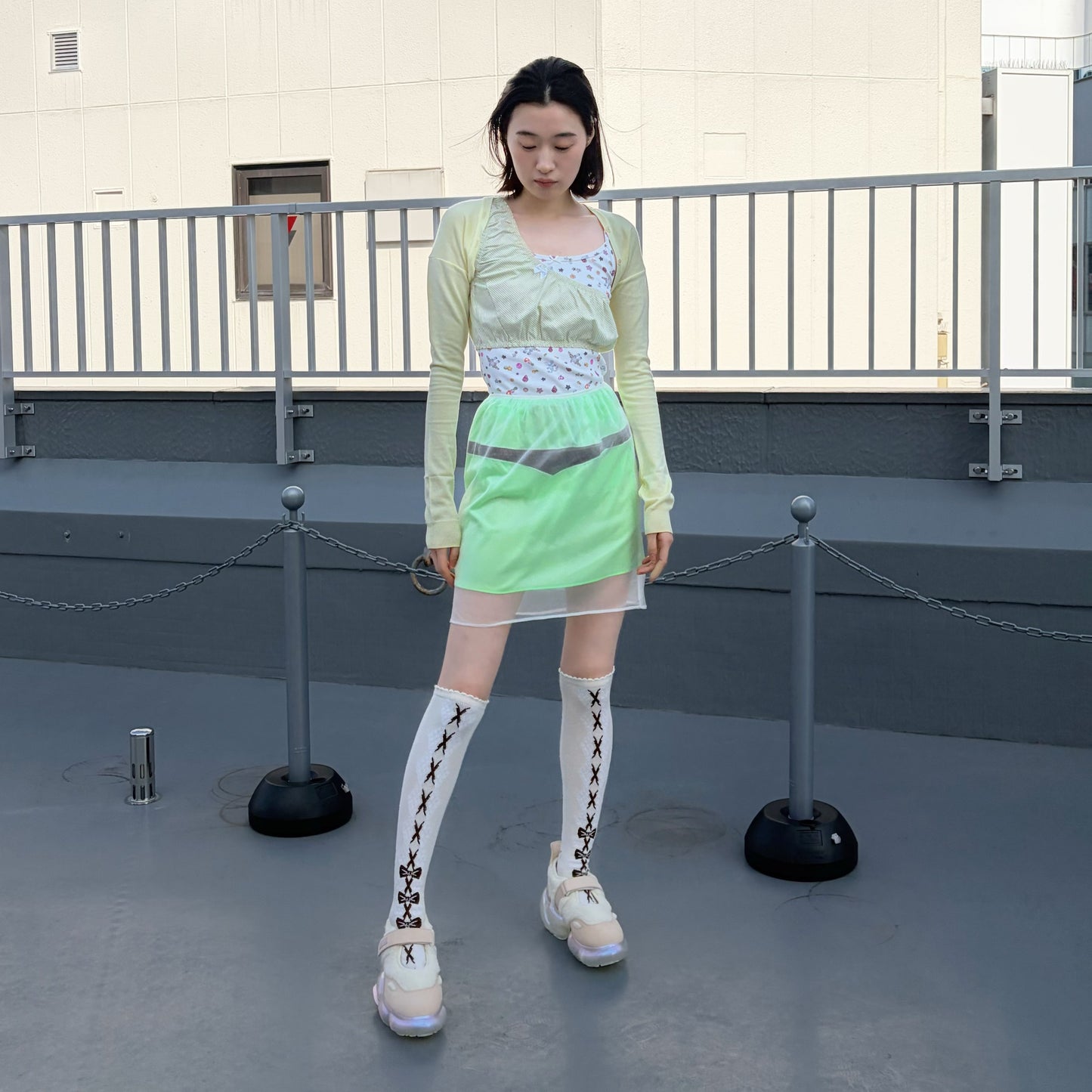 SEE THROUGH SKIRT / LIME / シースルースカート