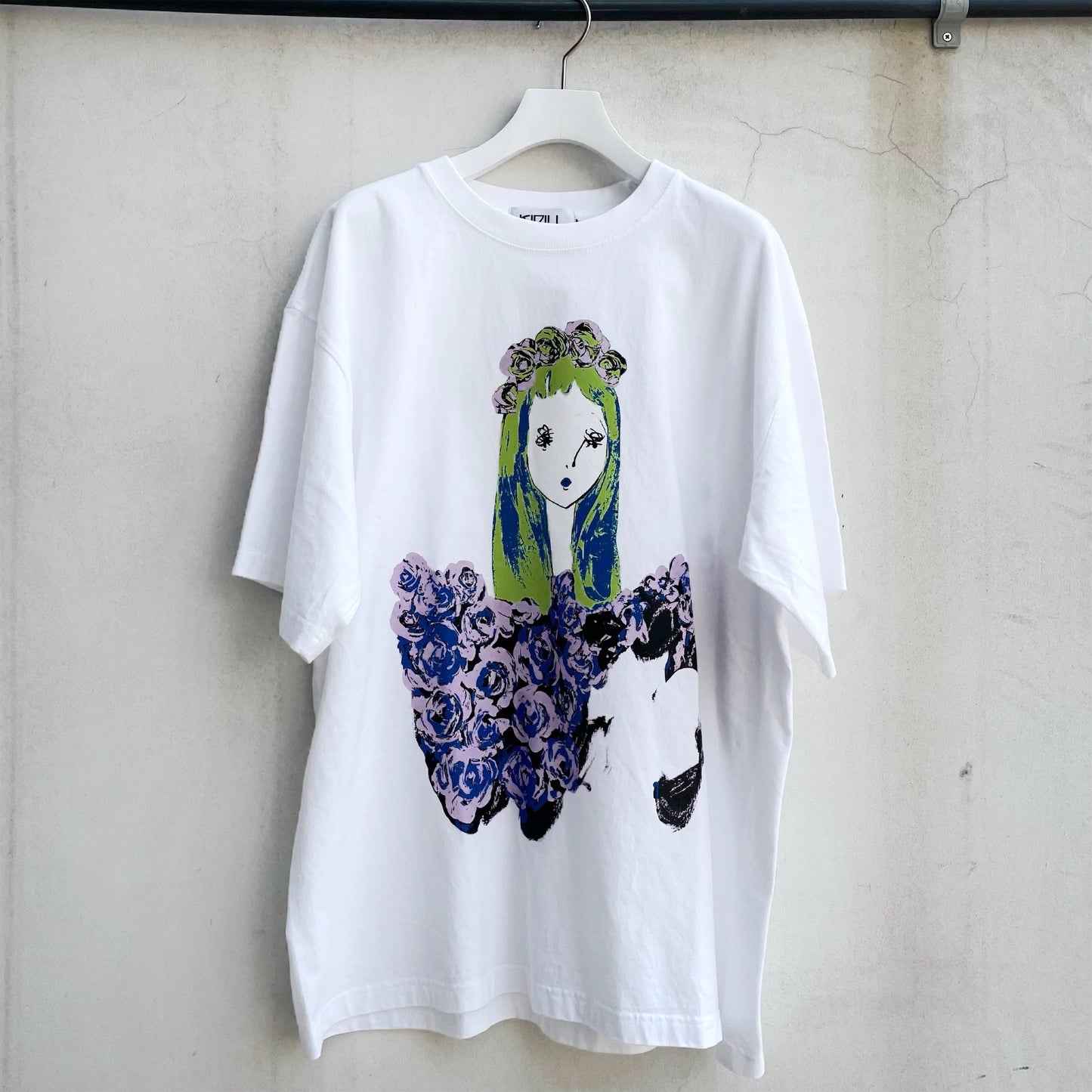 AMY FLOWER CROWN T-SHIRT BIOWASHED / WHITE / MAYA SHIBASAKIコラボレーション