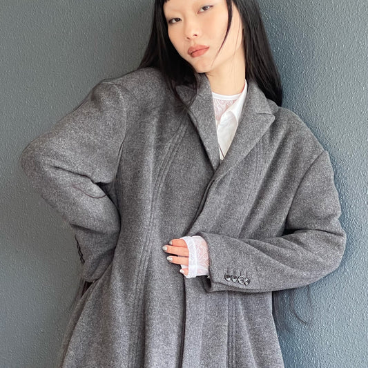 sofia coat / gray / フリースロングコート