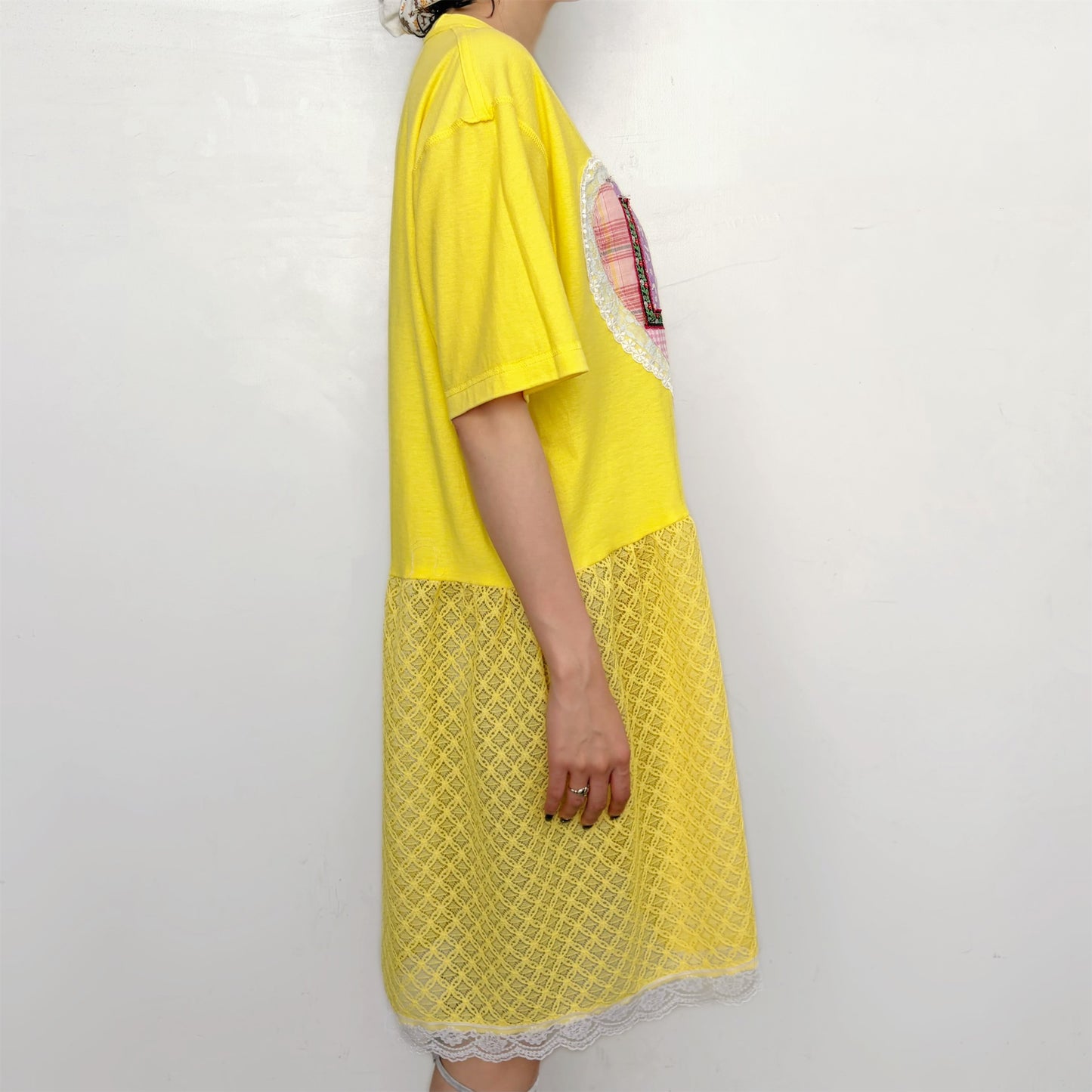 Patchwork T-shirts dress / yellow / パッチワークTシャツドレス