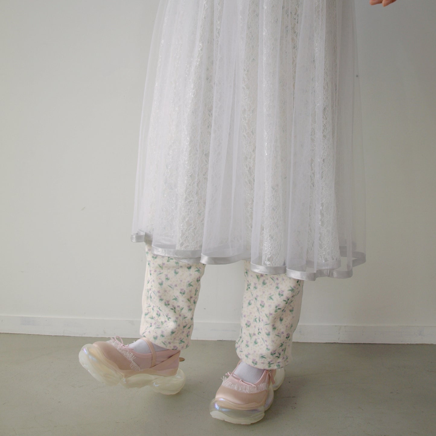 【MIKIOSAKABE】Lotus satin / PINK SATIN / ストラップシューズ