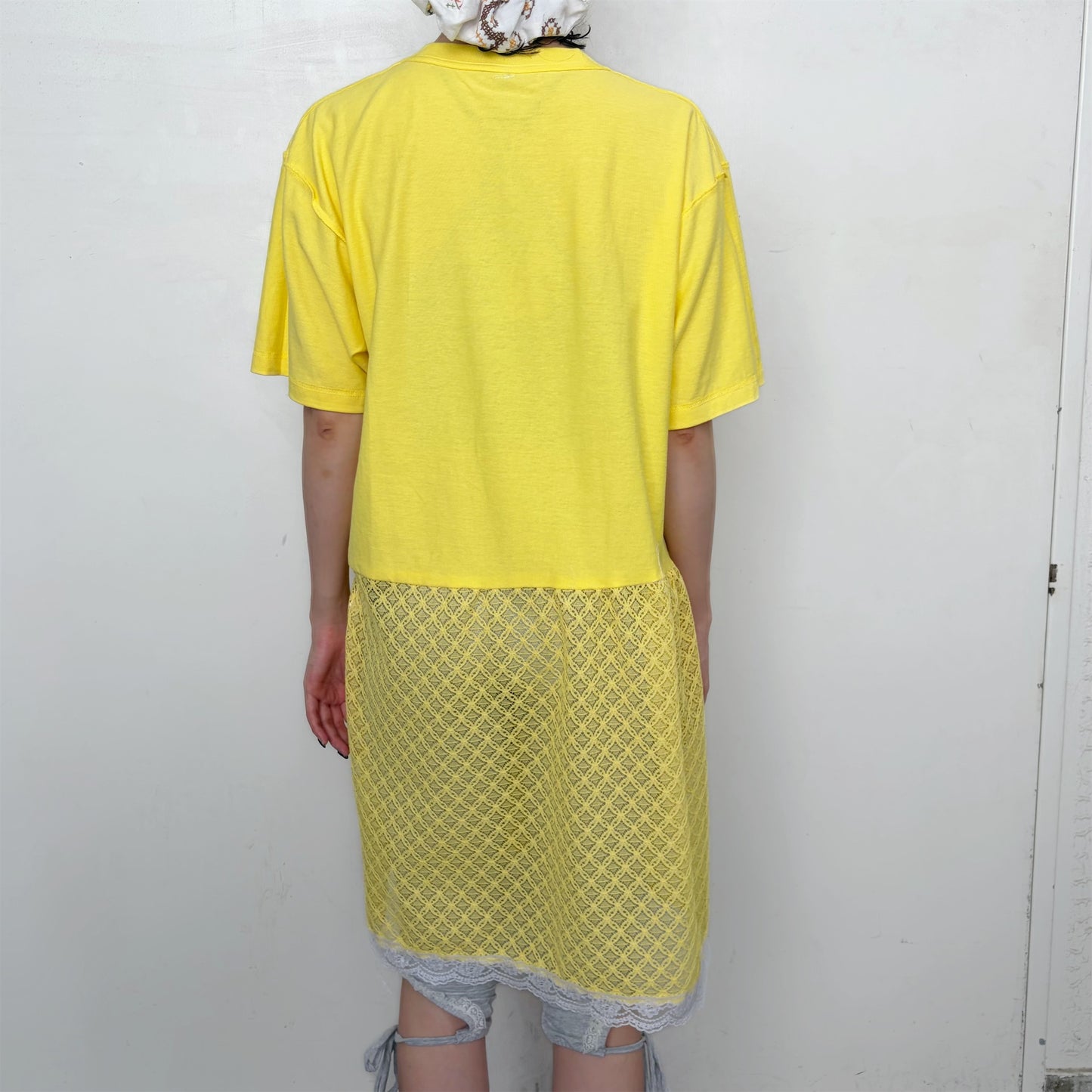 Patchwork T-shirts dress / yellow / パッチワークTシャツドレス