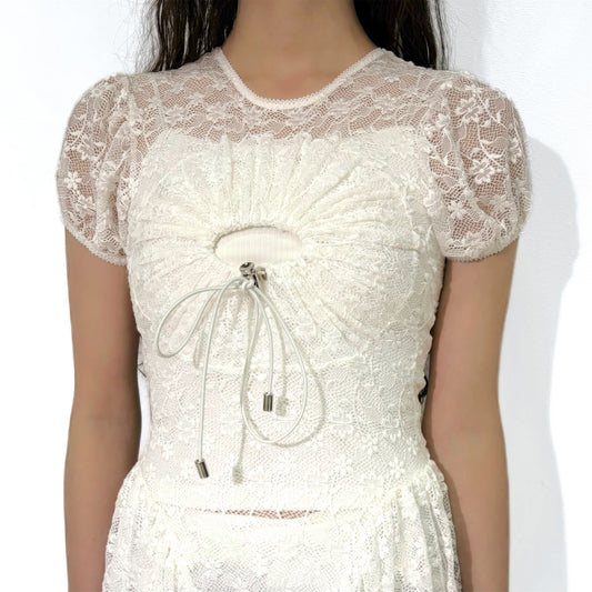 CIRCLE LACE DRESS / WHITE / サークルレースドレス