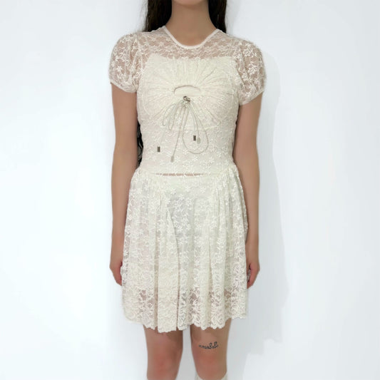 CIRCLE LACE DRESS / WHITE / サークルレースドレス