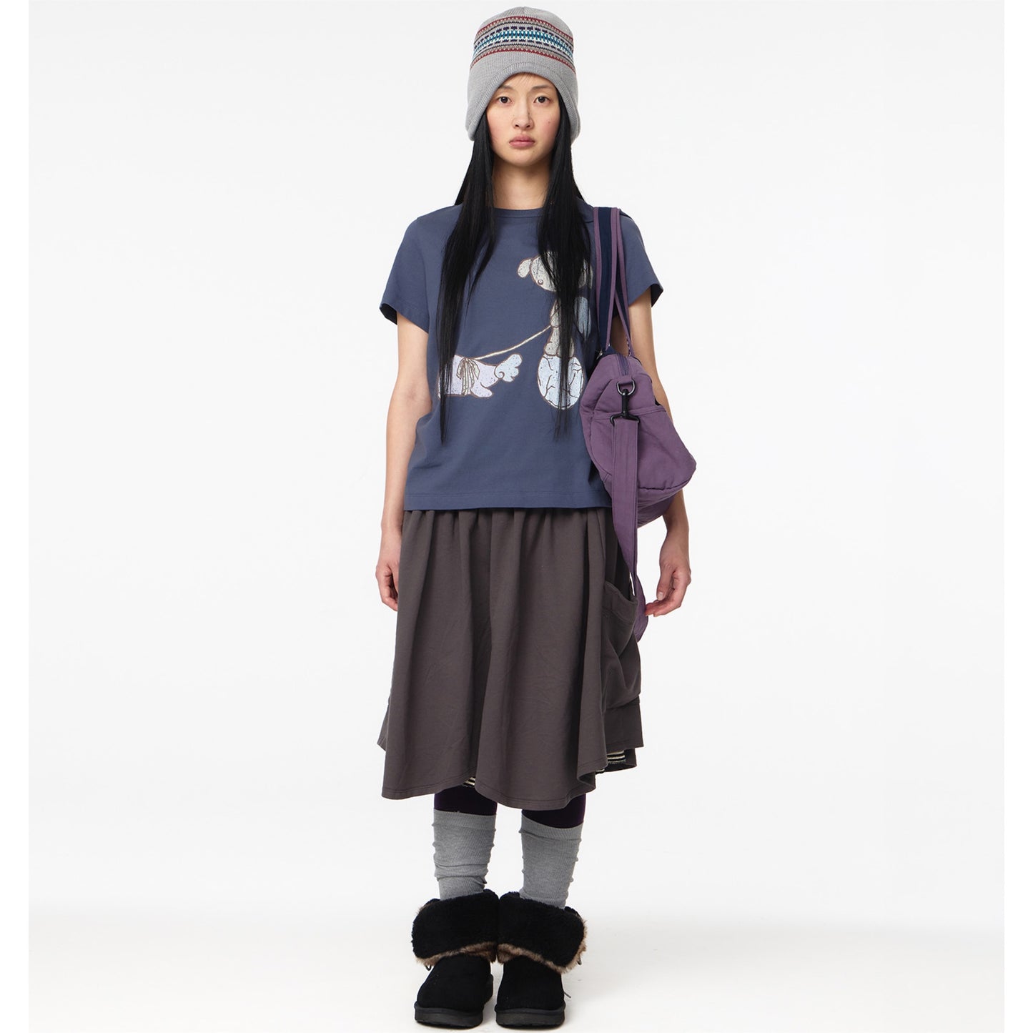 TEJI VINTAGE GRAPHIC T-SHIRT / NAVY / グラフィックプリントTシャツ