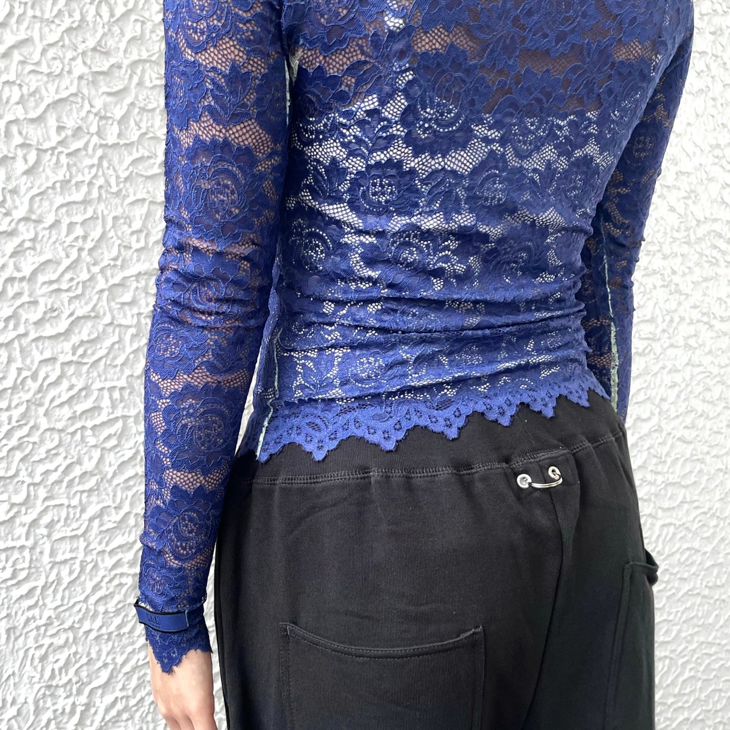 LACE DIRECT PRINT CUTSEW / BLUE / レースダイレクトプリントカットソー