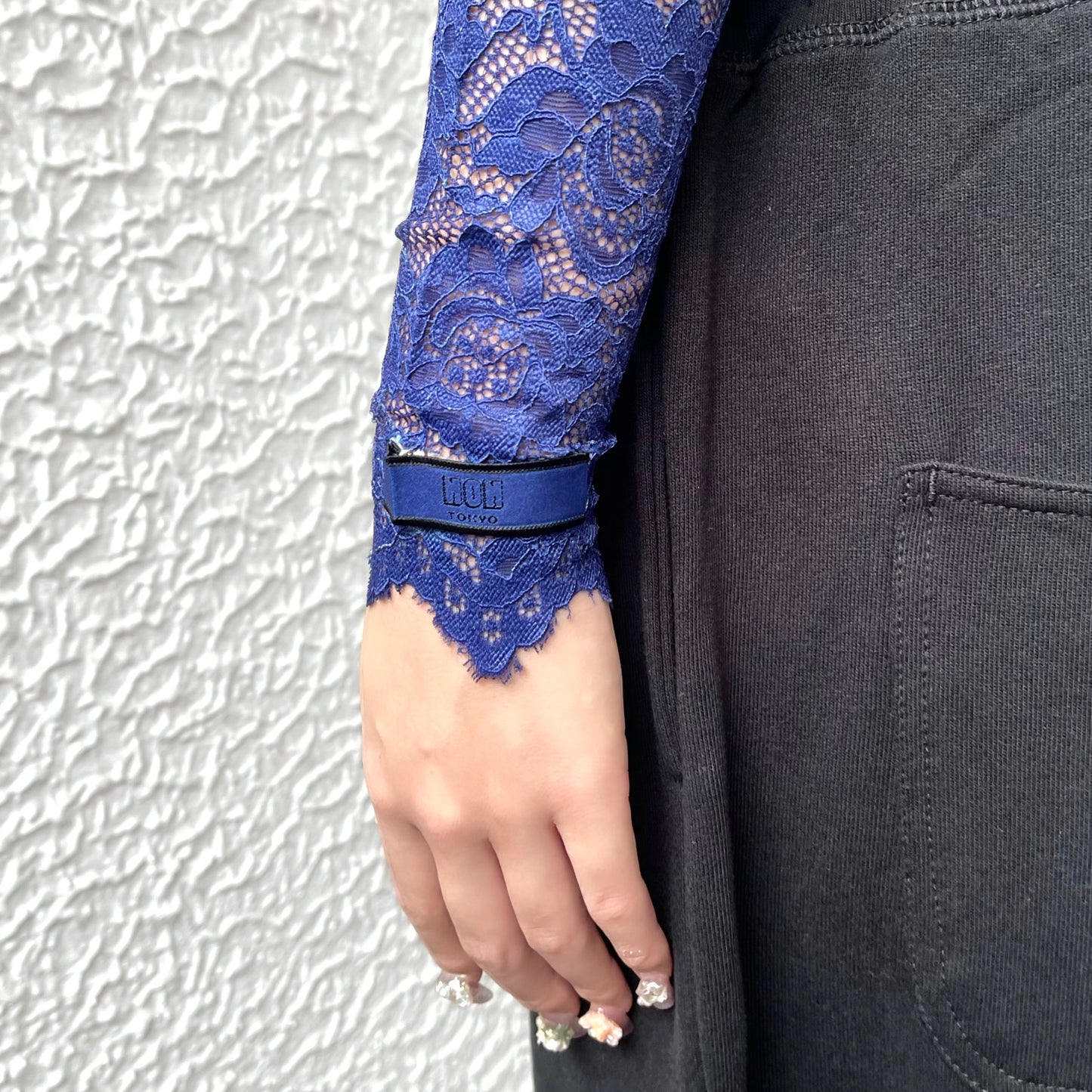 LACE DIRECT PRINT CUTSEW / BLUE / レースダイレクトプリントカットソー