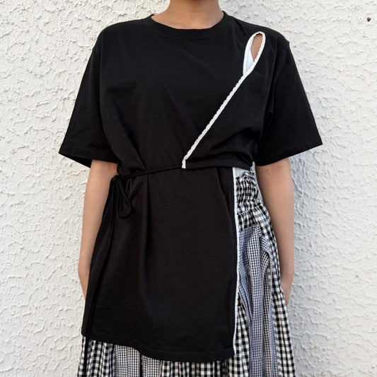 The severed Tee / BLACK / スリットTシャツ