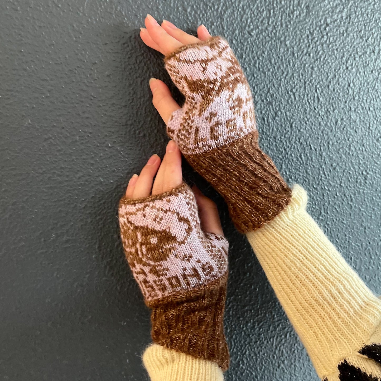 Mittens / Lilac & Brown / ミトン