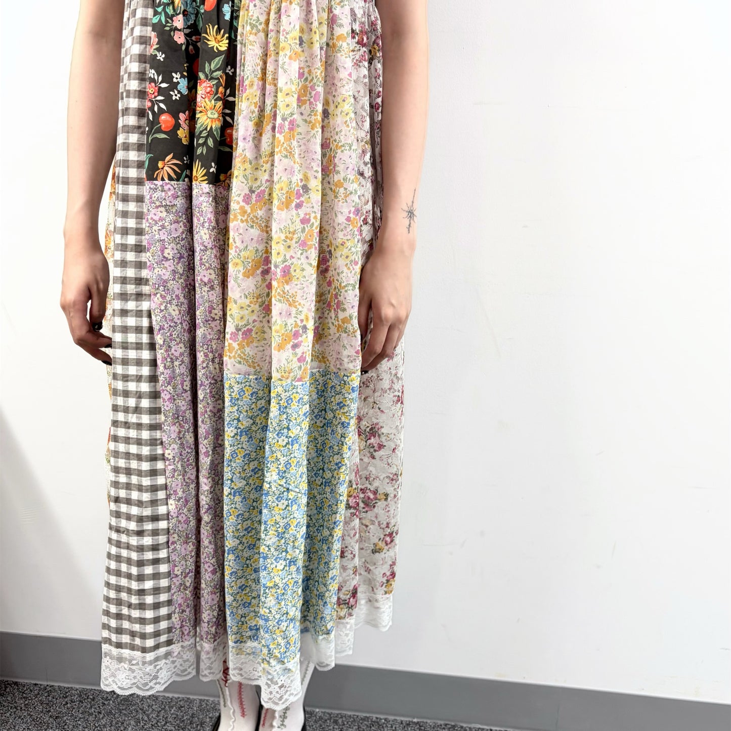 patch work lace dress / mix / パッチワークレースドレス