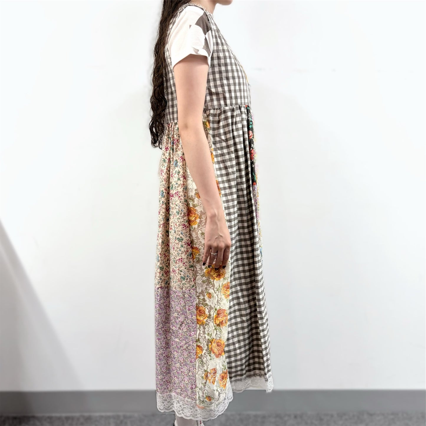 patch work lace dress / mix / パッチワークレースドレス