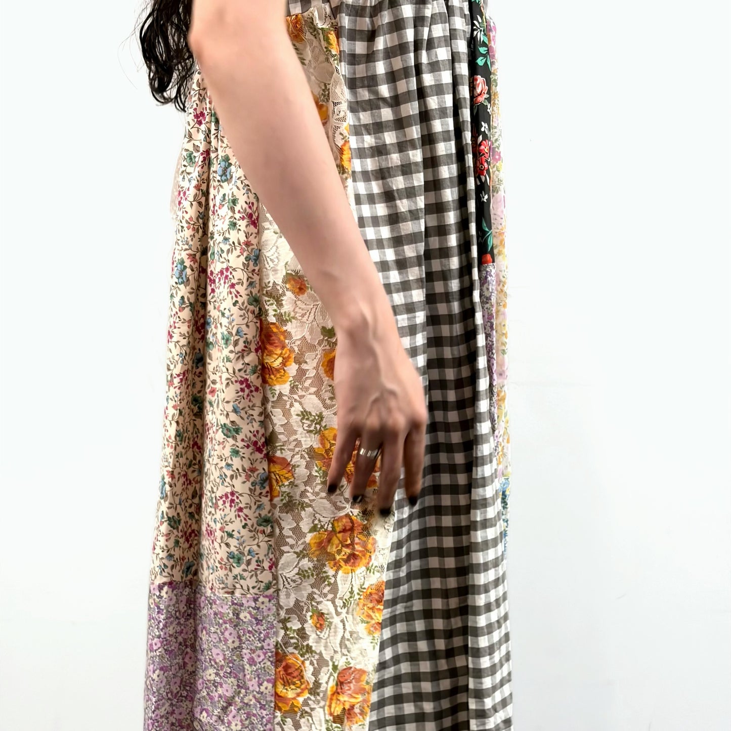 patch work lace dress / mix / パッチワークレースドレス