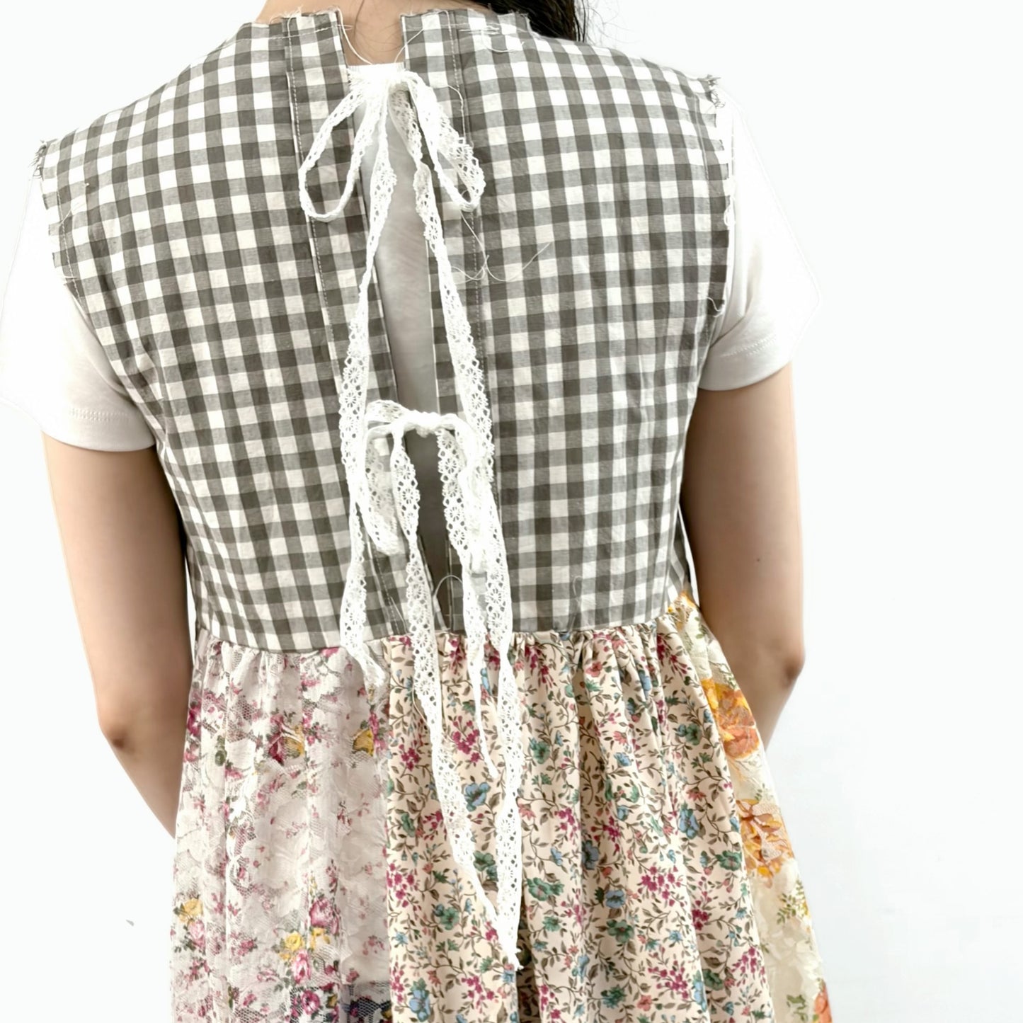 patch work lace dress / mix / パッチワークレースドレス