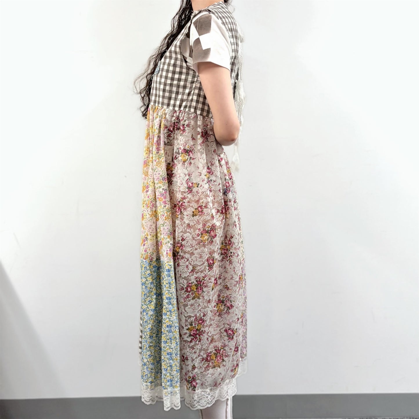 patch work lace dress / mix / パッチワークレースドレス