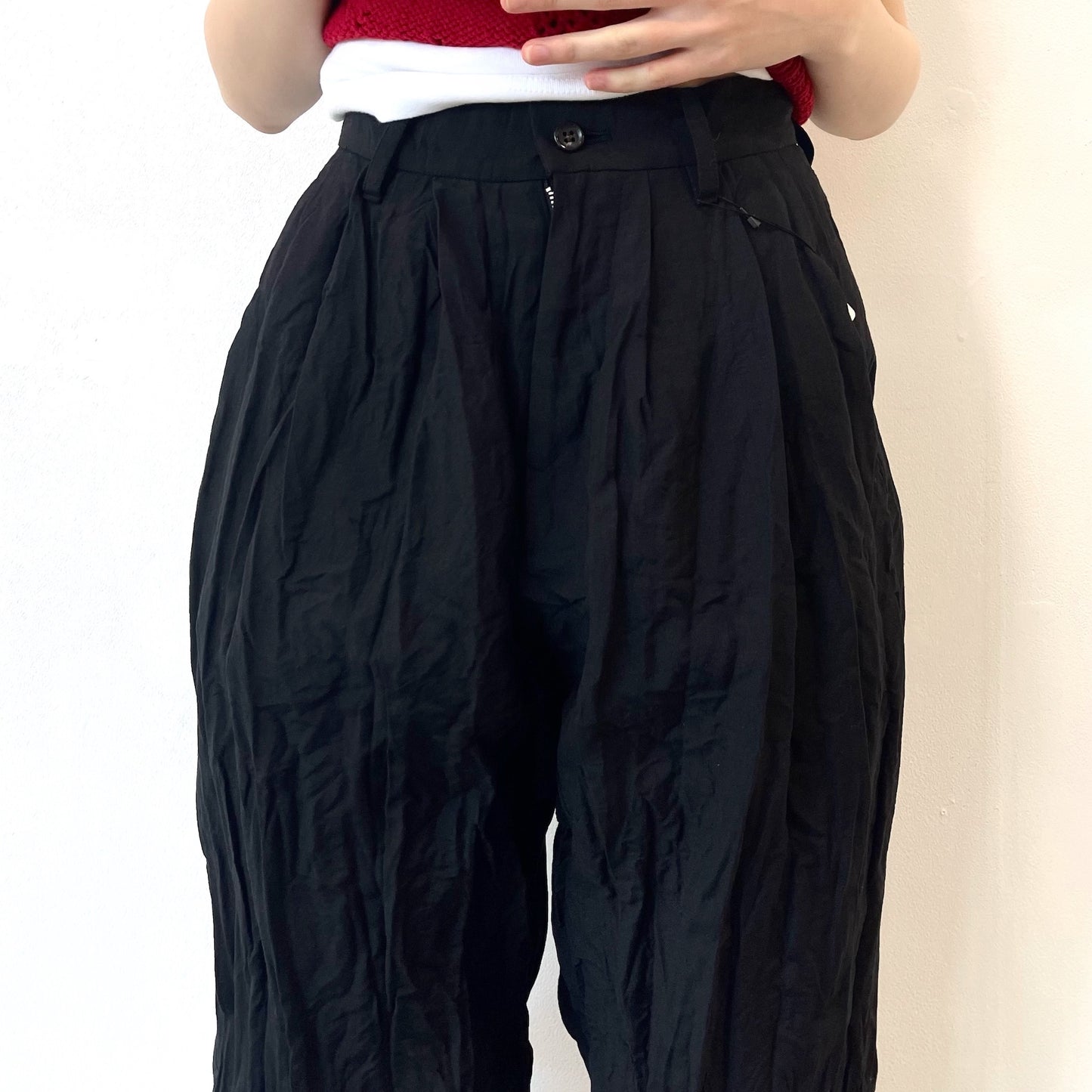 fulled pants / black / ウォッシュ加工パンツ