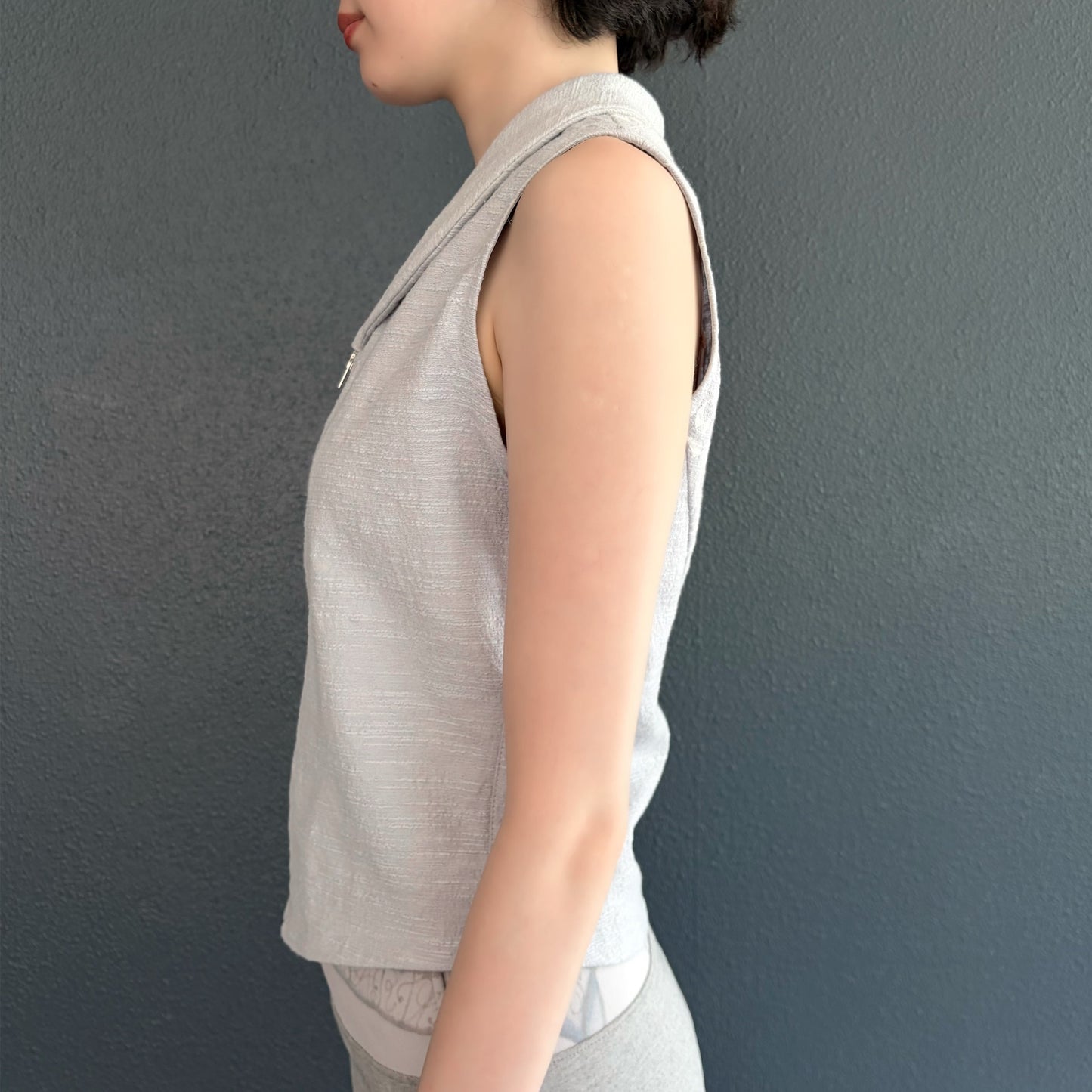 no sleeve zip up vest / blue / ノースリーブジップアップベスト