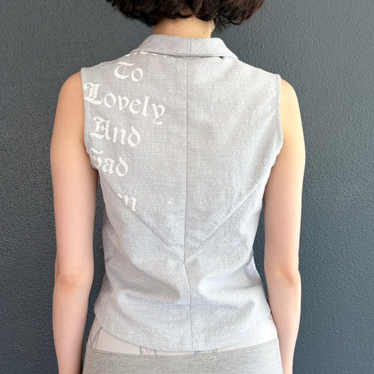 no sleeve zip up vest / blue / ノースリーブジップアップベスト