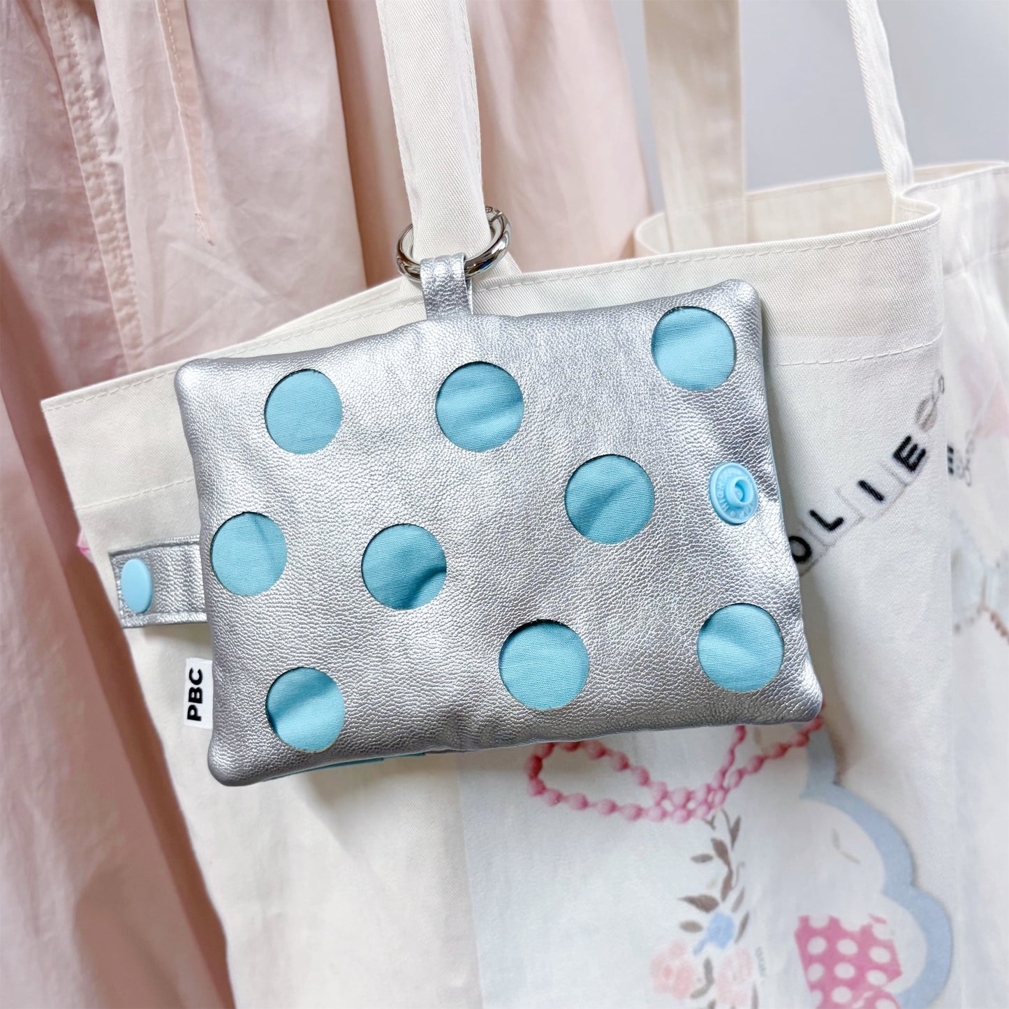 Dot Card Book / mint×silver / カードケース