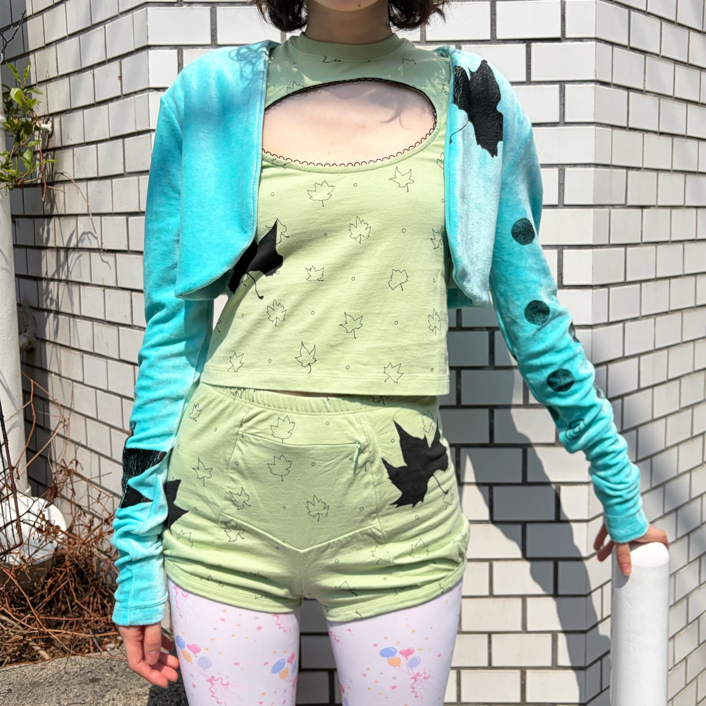 YUMMY VELOUR BOLERO / AQUA / ベロアボレロ