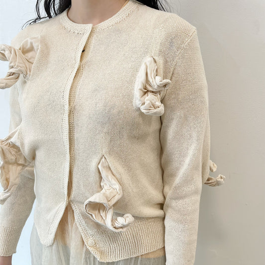 pocket cardigan / white / ポケットカーディガン