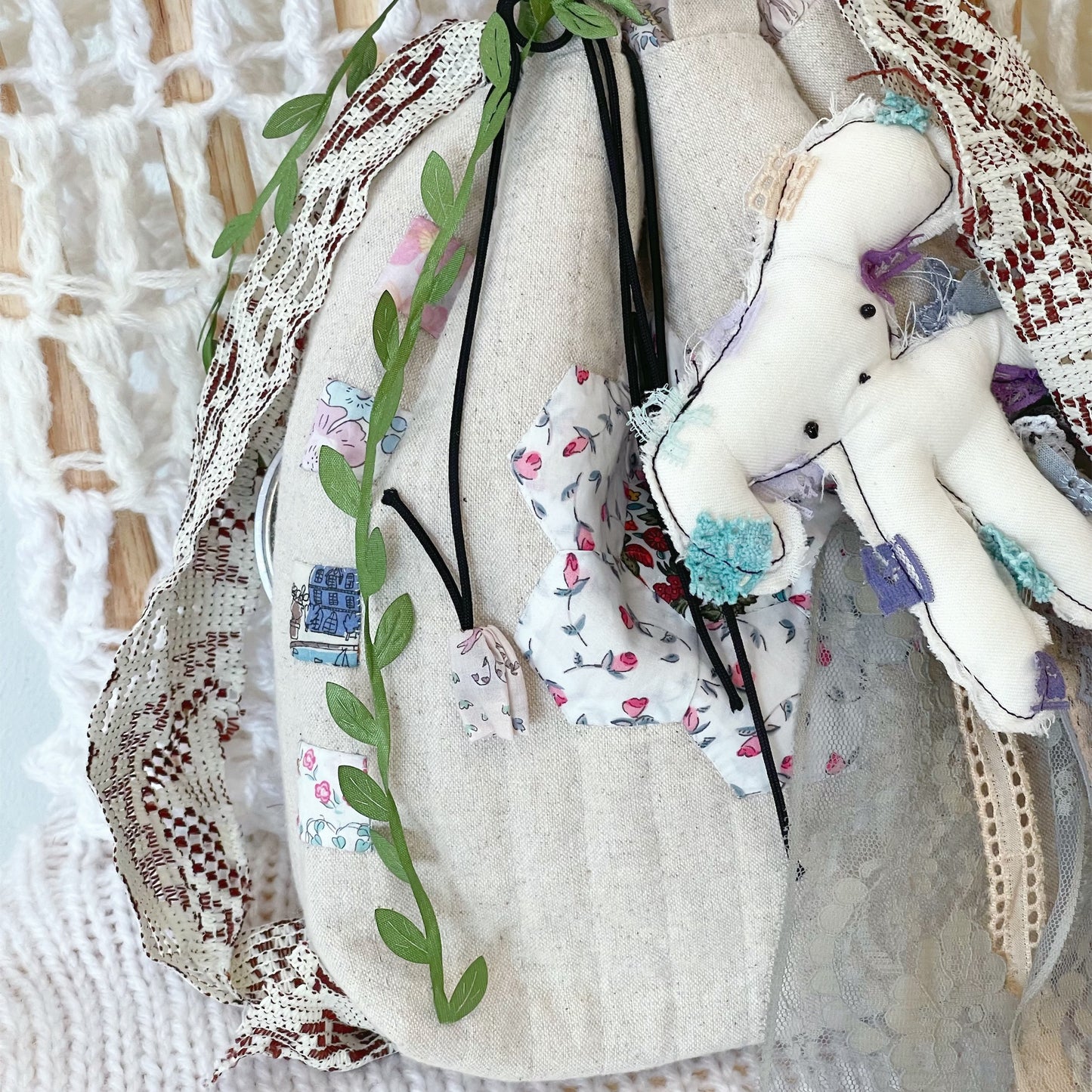 Patch work Bag+ / White / パッチワークポーチバッグ