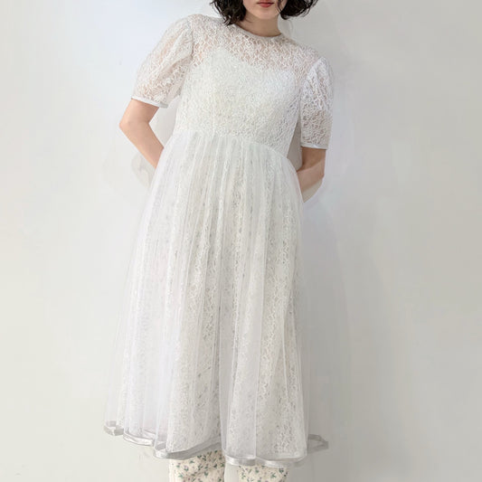 Lace dress / White / レースドレス