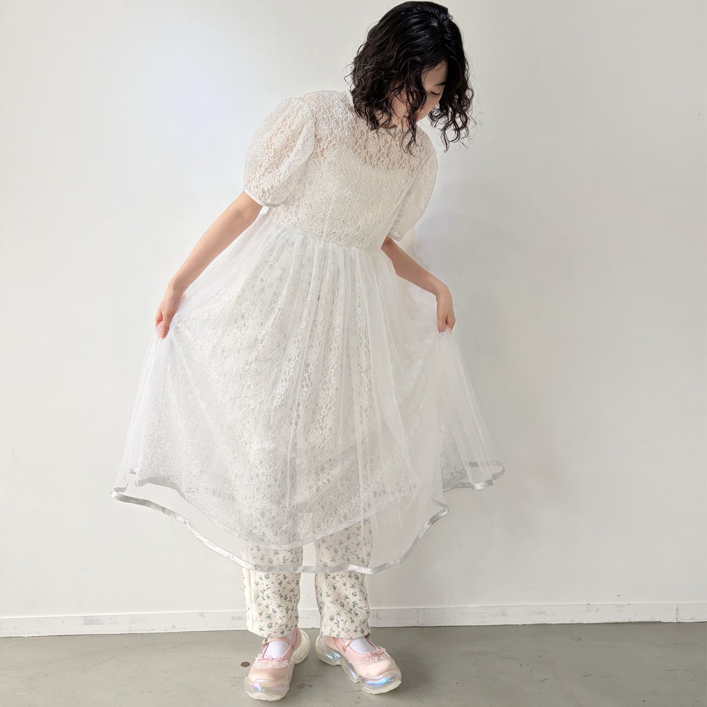 Lace dress / White / レースドレス