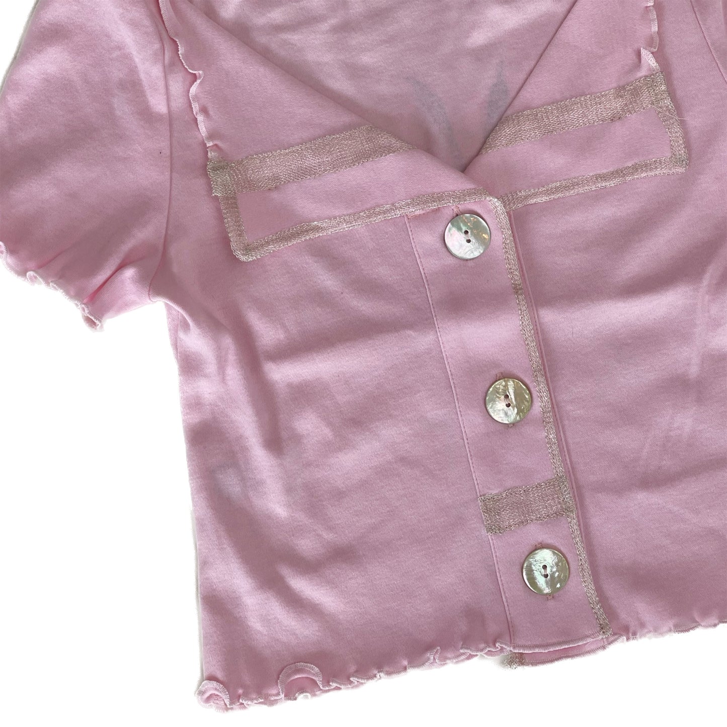 Libby button up tee / pink / 開襟Tシャツ