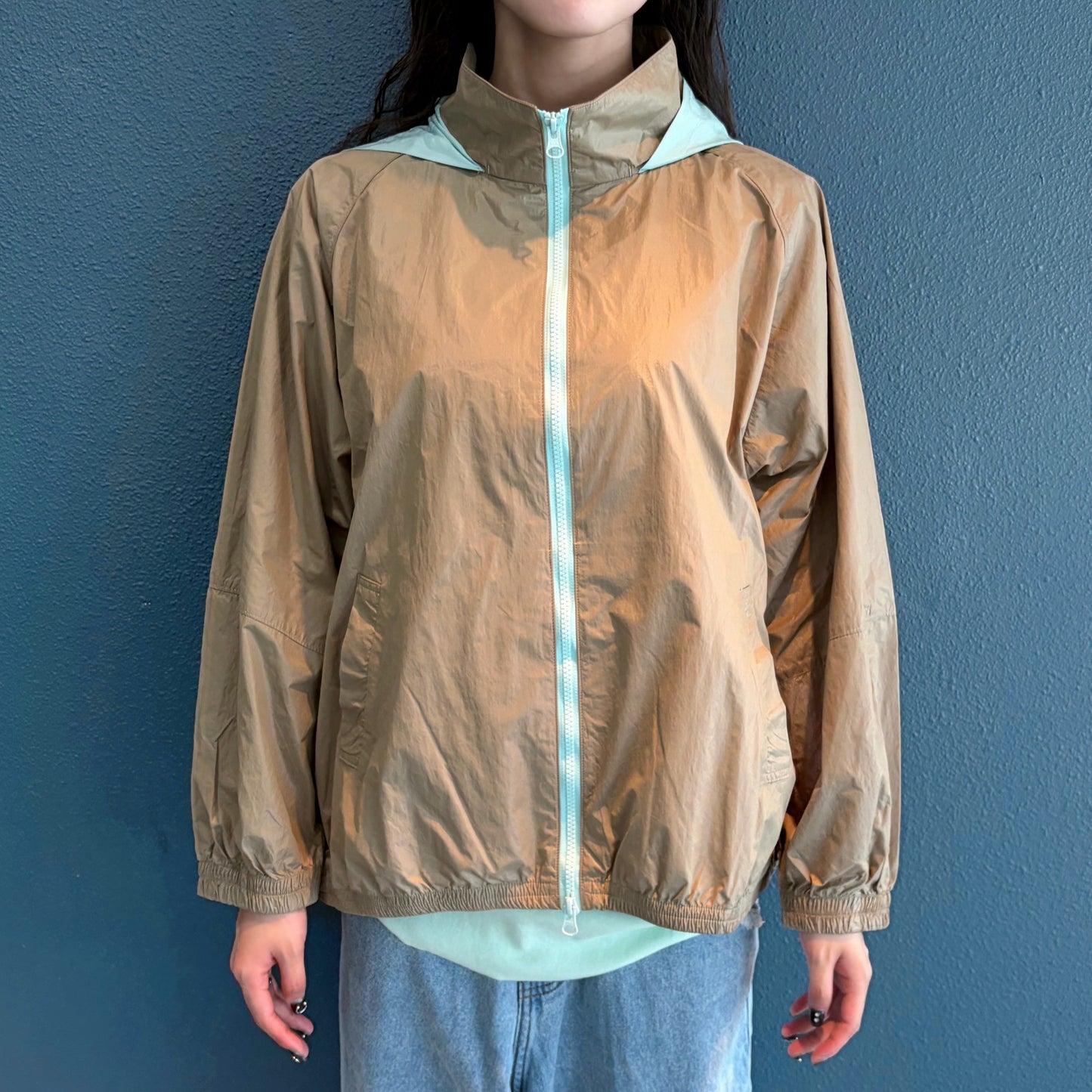 [F.E.E.S] color block windbreaker / khaki / ナイロンウィンドブレーカー
