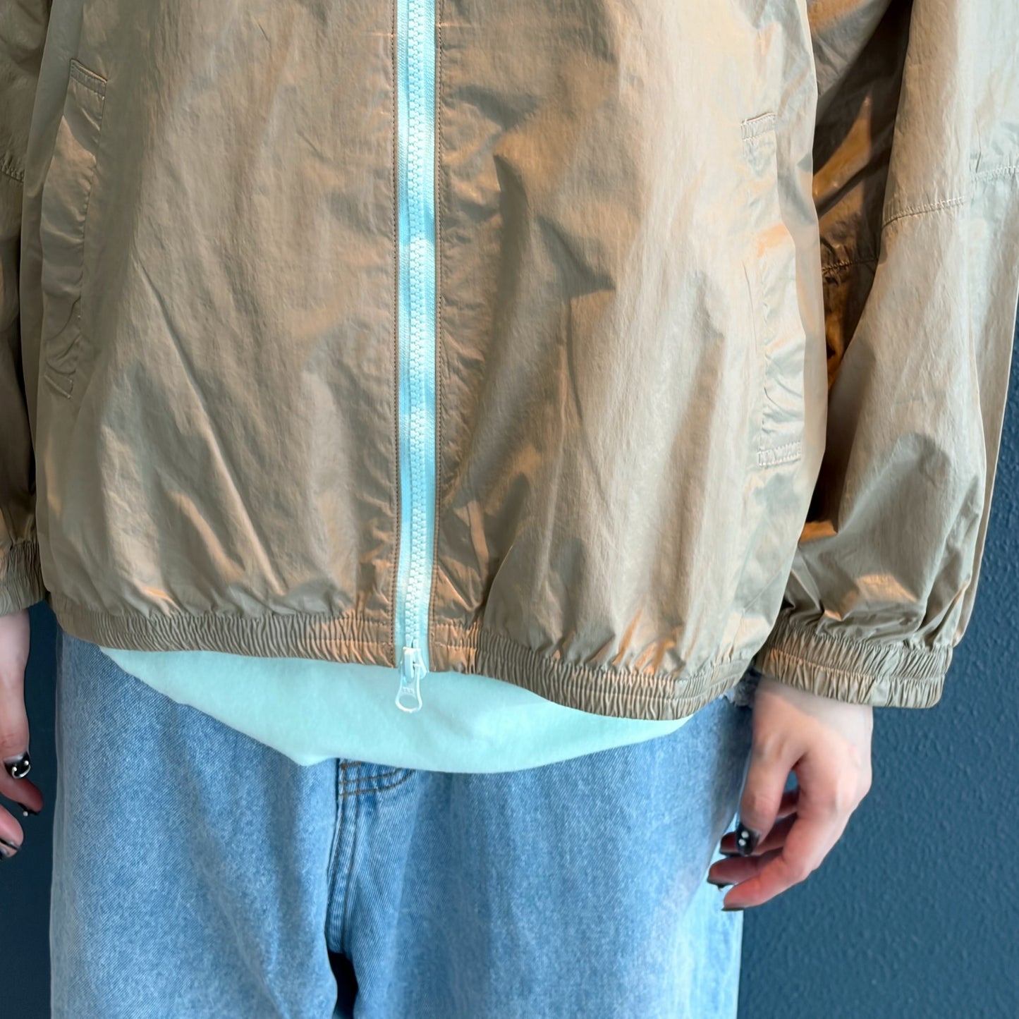 [F.E.E.S] color block windbreaker / khaki / ナイロンウィンドブレーカー