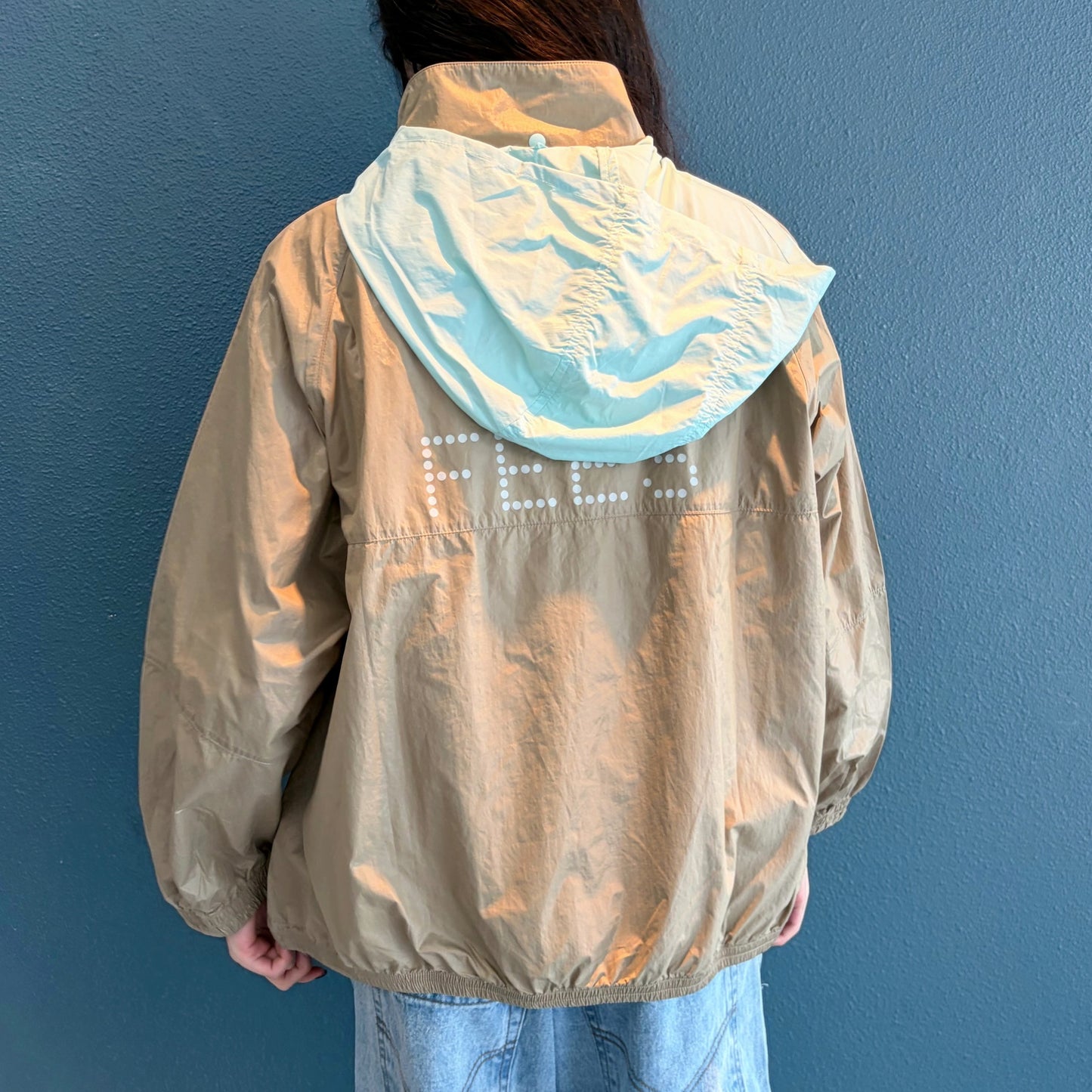 [F.E.E.S] color block windbreaker / khaki / ナイロンウィンドブレーカー