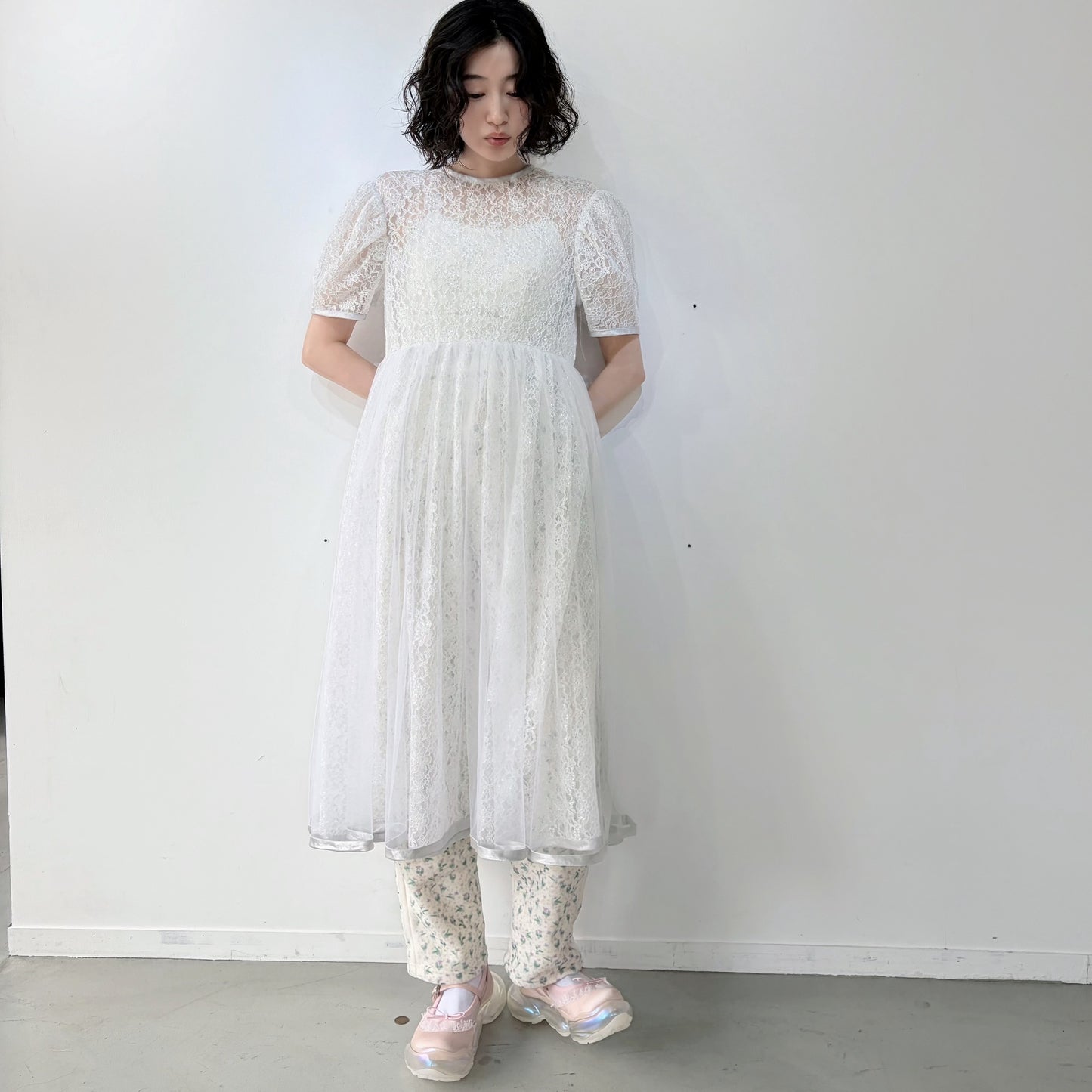 【MIKIOSAKABE】Lotus satin / PINK SATIN / ストラップシューズ