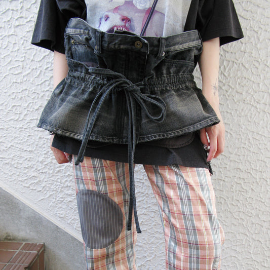 MINI DENIM SKIRT / BLACK / ミニデニムスカート