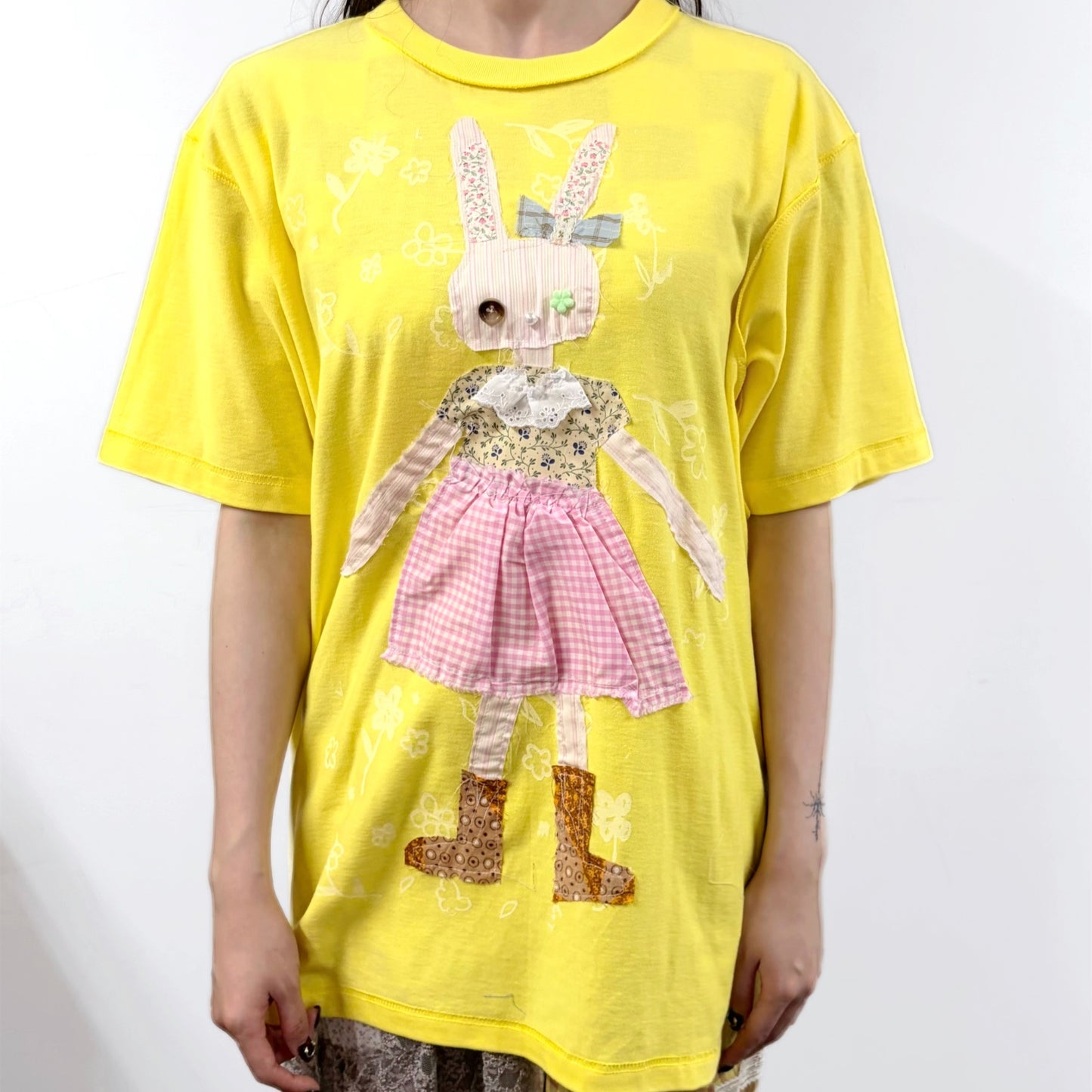 DOLL TSHIRTS / Yellow / ドールパッチワークTシャツ