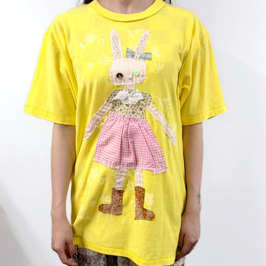 DOLL TSHIRTS / Yellow / ドールパッチワークTシャツ