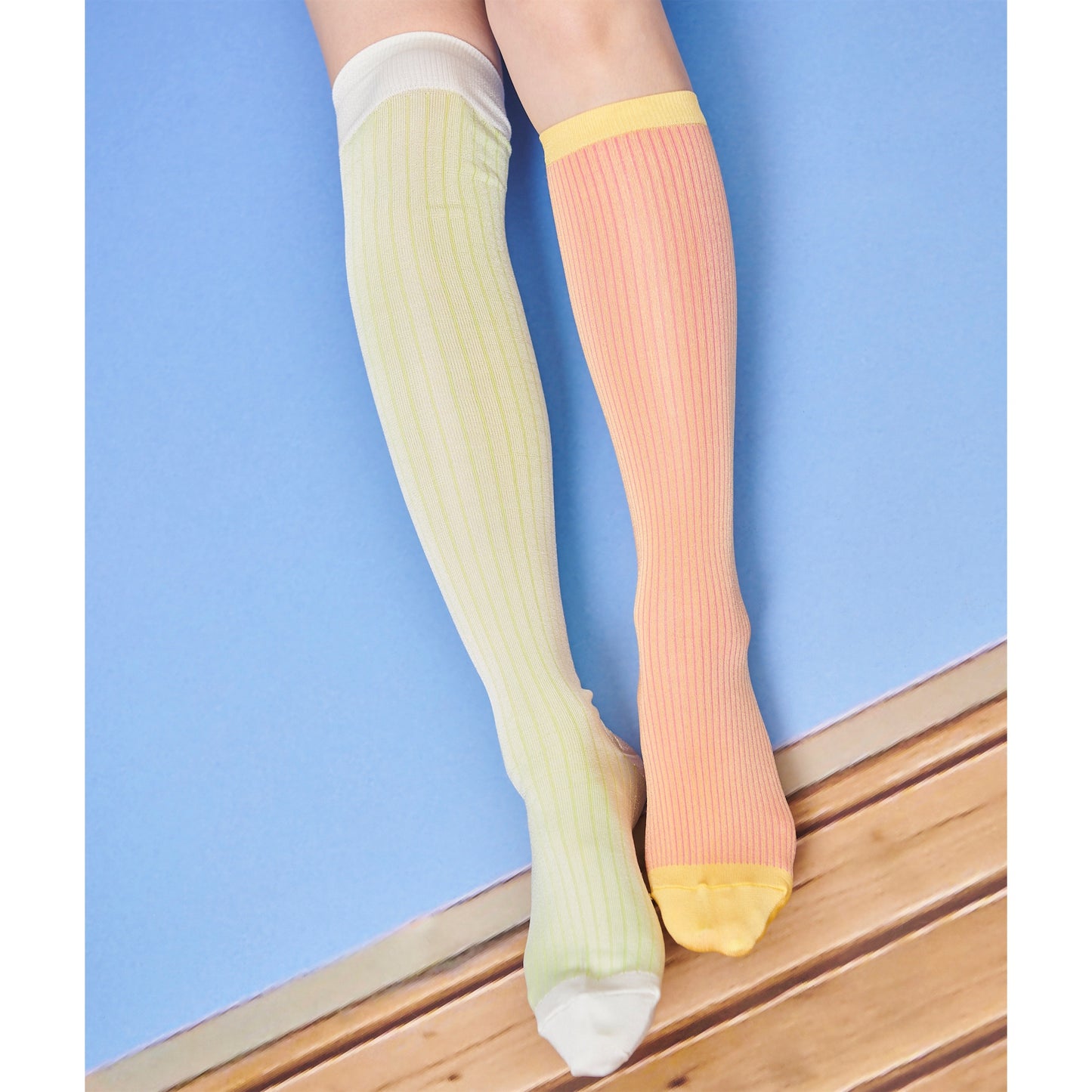 SOCKS ASSORTMENT / ORANGE&LIME / ハイソックス&ニーハイセット