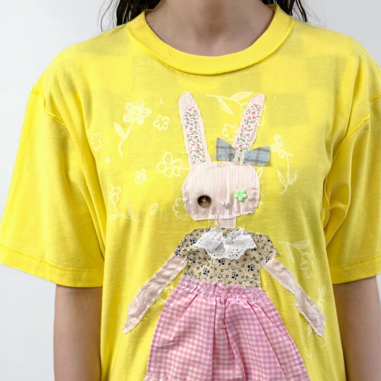 DOLL TSHIRTS / Yellow / ドールパッチワークTシャツ