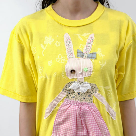 DOLL TSHIRTS / Yellow / ドールパッチワークTシャツ