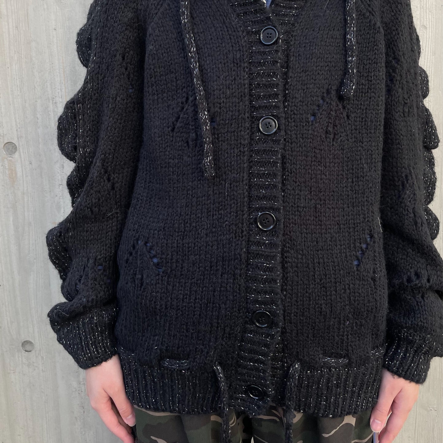 Glittered Knit Strap Cardigan / Black / グリッターニットストラップカーディガン