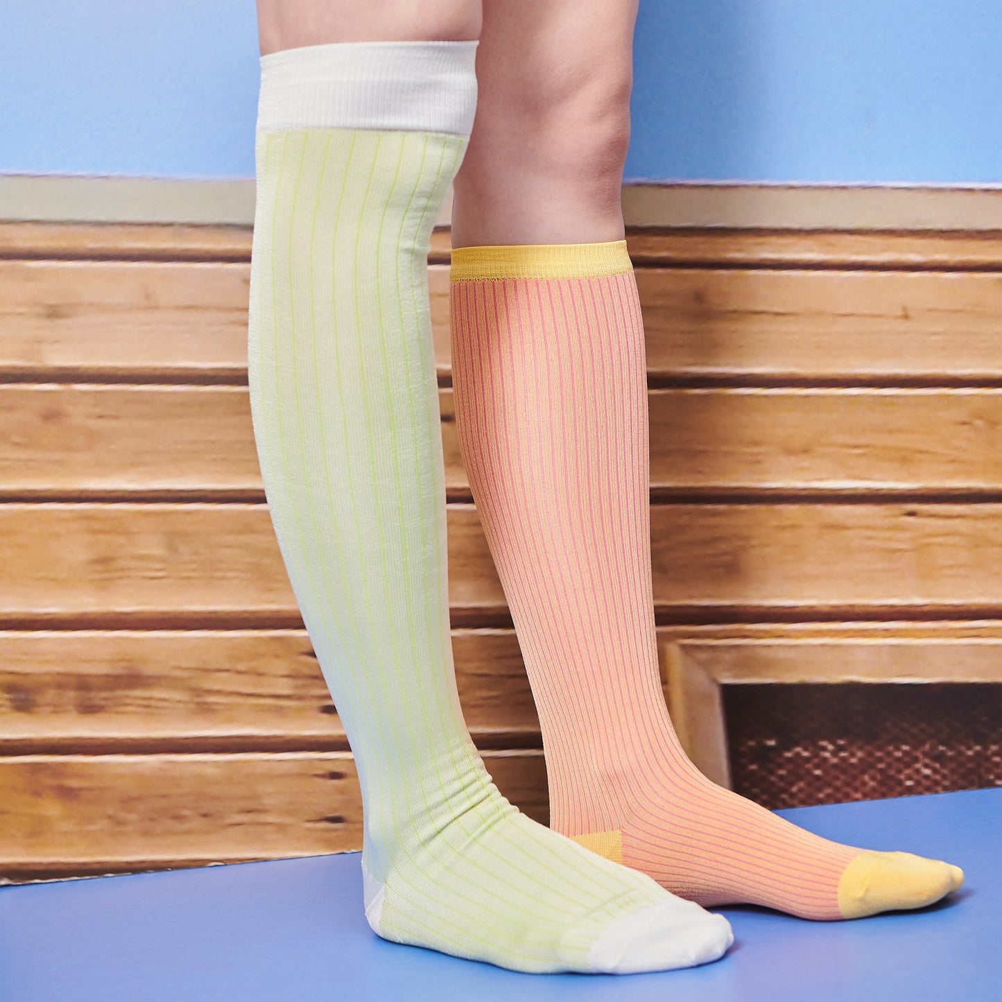 SOCKS ASSORTMENT / ORANGE&LIME / ハイソックス&ニーハイセット