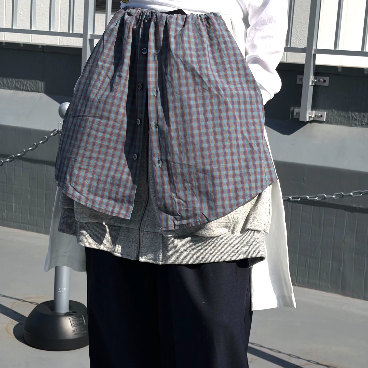 LAYERED PANTS / BLACK-GREEN / レイヤードパンツ