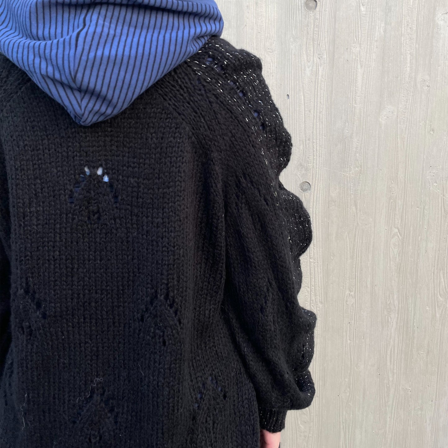 Glittered Knit Strap Cardigan / Black / グリッターニットストラップカーディガン