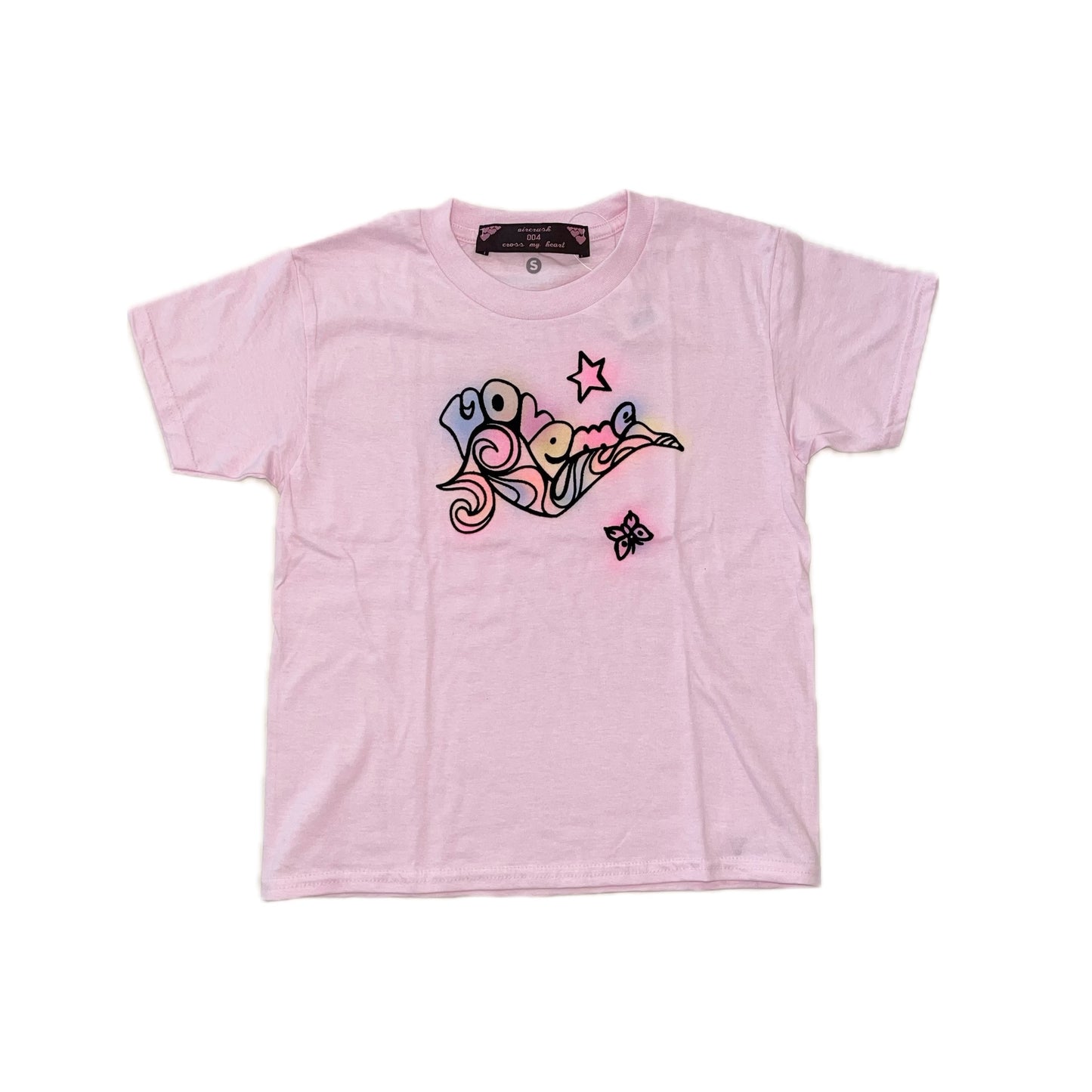 love me tee / pink / エアブラシグラフィックTシャツ