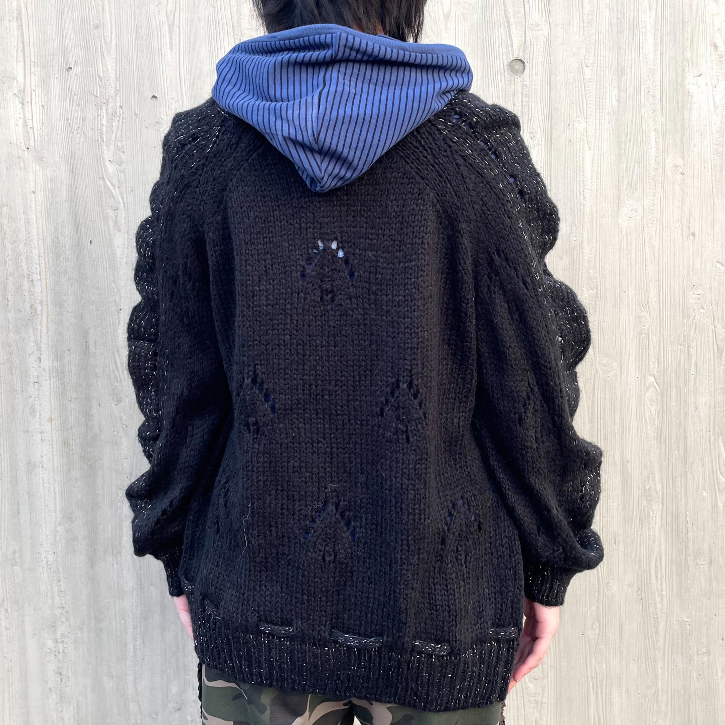 Glittered Knit Strap Cardigan / Black / グリッターニットストラップカーディガン