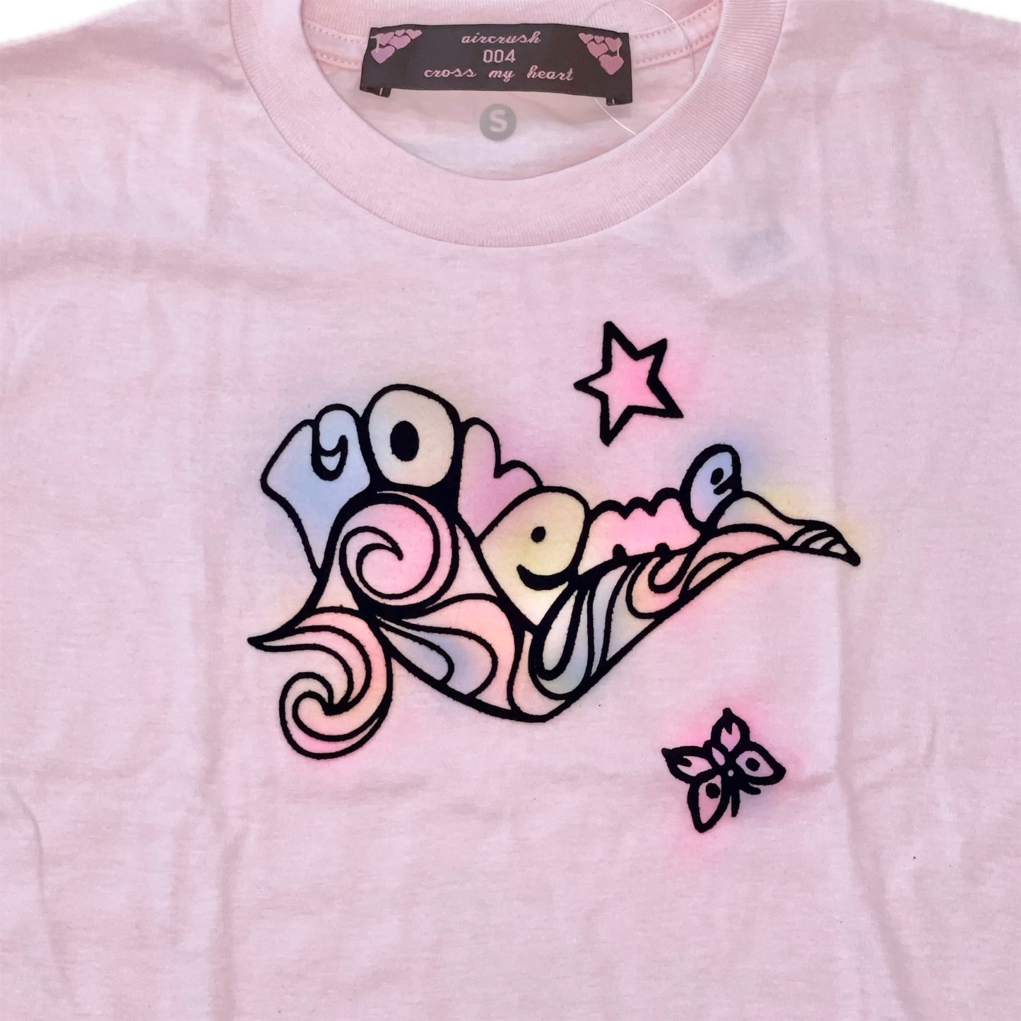 love me tee / pink / エアブラシグラフィックTシャツ