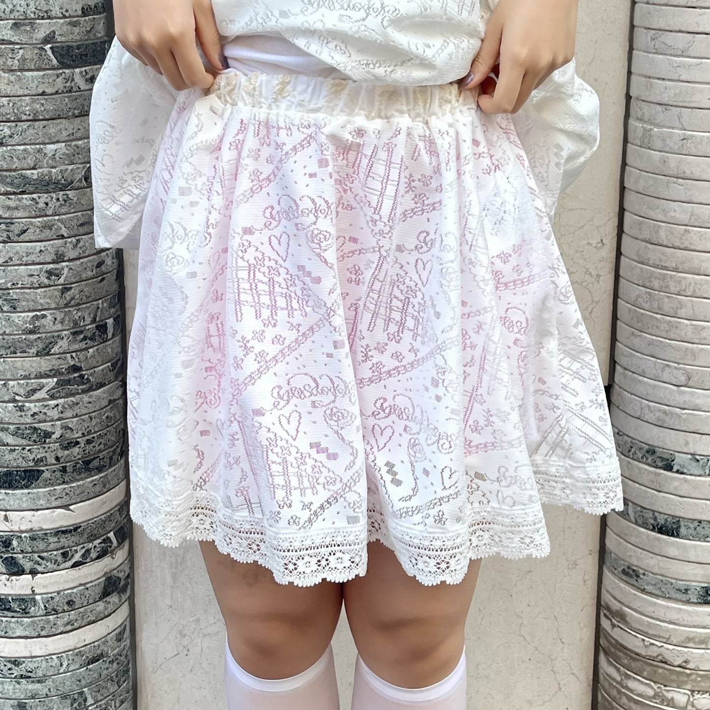 Lace skirt / White / レーススカート