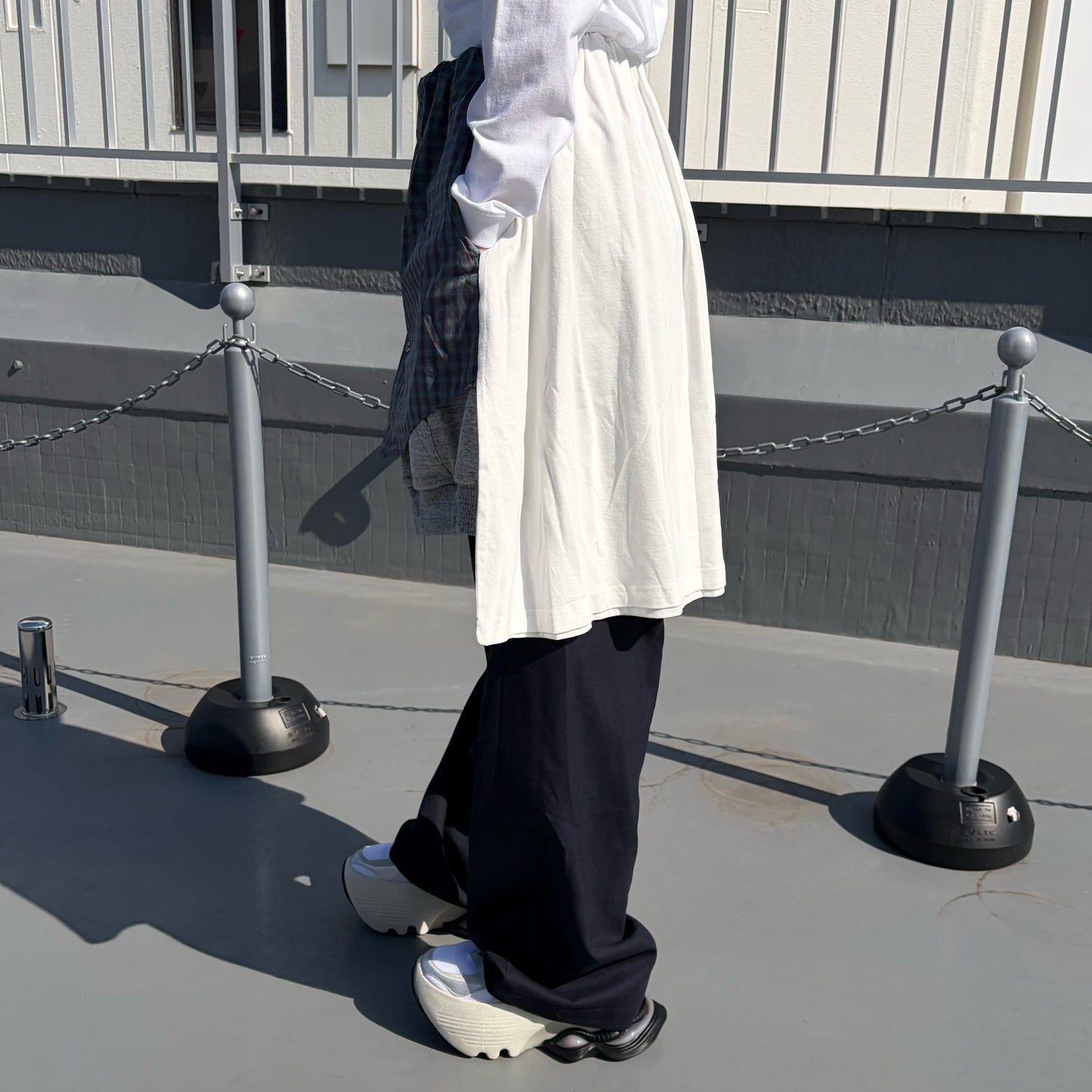 LAYERED PANTS / BLACK-GREEN / レイヤードパンツ