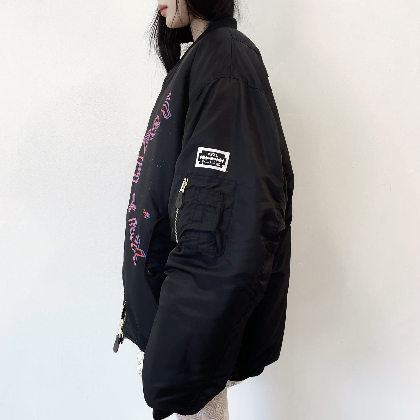 KIDILL × FOSTEX GARMENT COLLABORATION WITH JAMIE REID. REVERSIBLE MA-1  JACKET FINEST QUALITY OF / LACK / MA-1 | シープ / SHEEP | KIDILL