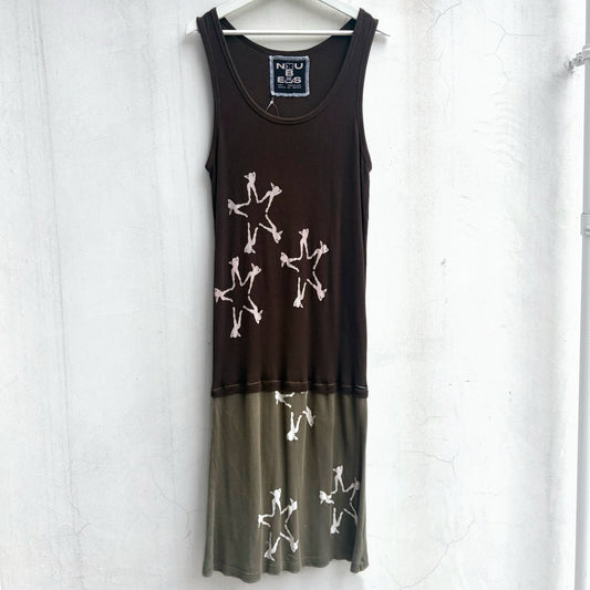 【GATEANDO POR TUS NUBES】TANK TOP DRESS / BROWN / タンクトップドレス