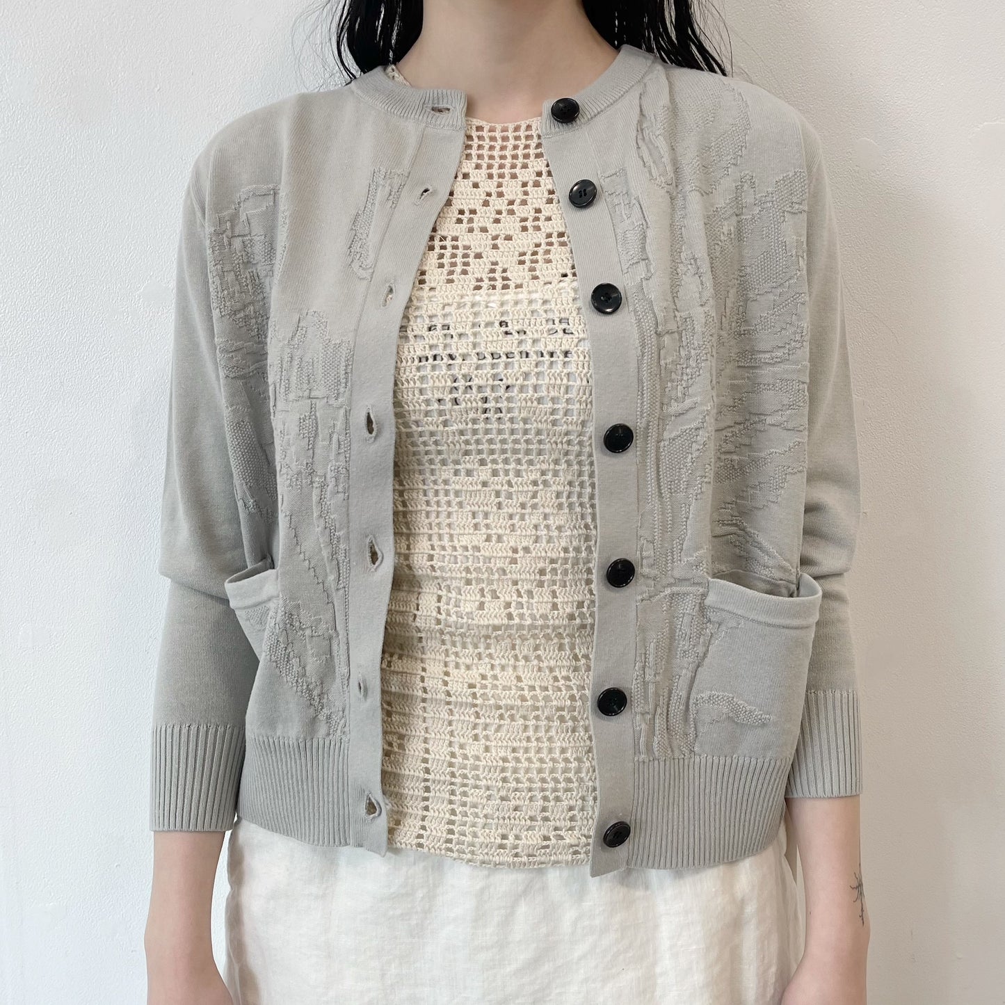 tulip cardigan / gray / チューリップカーディガン